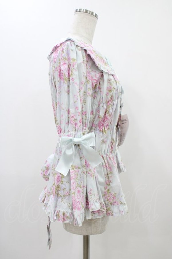 画像3: metamorphose / 【プラスサイズ】シャーロット丸襟姫袖ブラウス プラスサイズ ミント系 H-25-11-25-1015-ME-BL-NS-ZH (3)