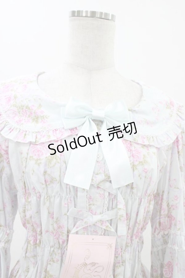 画像4: metamorphose / 【プラスサイズ】シャーロット丸襟姫袖ブラウス プラスサイズ ミント系 H-25-11-25-1015-ME-BL-NS-ZH (4)