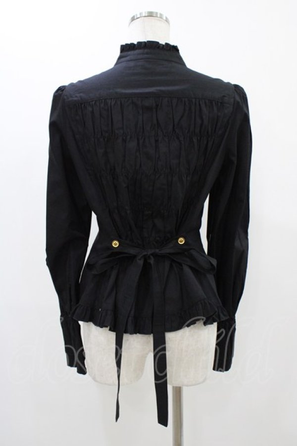 画像2: metamorphose / スタンドカラーピンタックフリルブラウス サイズ1 ブラック H-25-11-25-1017-ME-BL-NS-ZH (2)