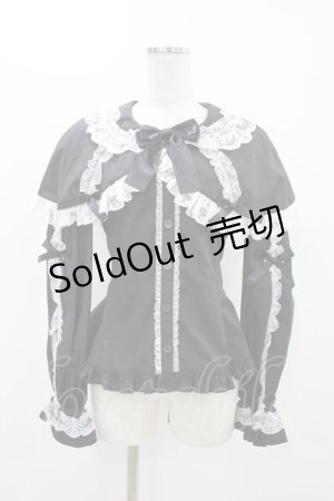 画像: metamorphose / ケープ付き丸襟ブラウス サイズ1 ブラック H-25-11-25-1018-ME-BL-NS-ZH