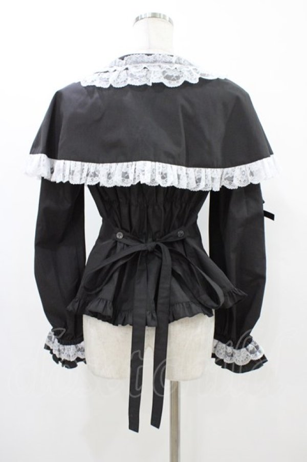 画像2: metamorphose / ケープ付き丸襟ブラウス サイズ1 ブラック H-25-11-25-1018-ME-BL-NS-ZH (2)