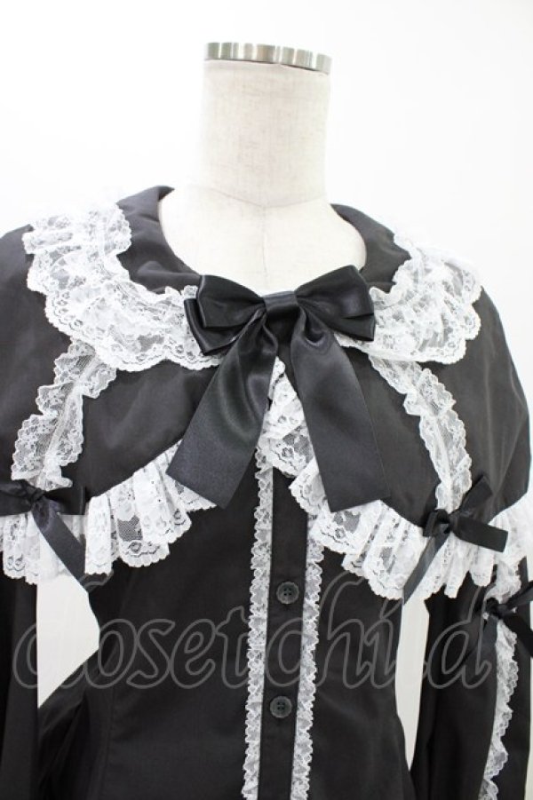 画像4: metamorphose / ケープ付き丸襟ブラウス サイズ1 ブラック H-25-11-25-1018-ME-BL-NS-ZH (4)