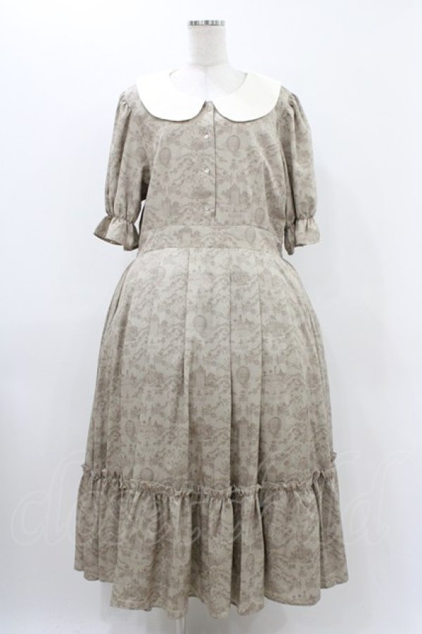 画像1: m petit by misako / NINA’Sコラボトワルドジュイワンピース LL ベージュ H-25-11-25-1025-LO-OP-NS-ZH (1)