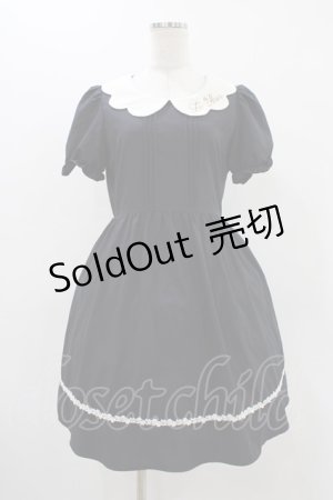 画像: Amavel / スカラップワンピース Free ネイビー H-25-11-25-1028-CA-OP-NS-ZH