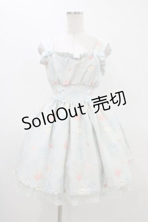 画像: Bon21Hiz / 肩リボンジャンパースカート M サックス H-25-11-25-1029-0-OP-NS-ZH