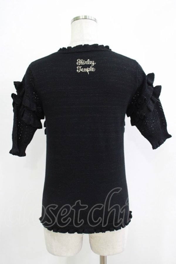 画像3: Shirley Temple / ラメフリルパフニット  黒 H-25-11-25-056-ET-TO-KB-ZT468 (3)