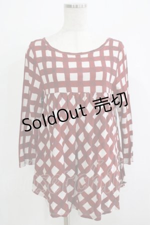 画像: RNA / チェックフレアトップス  赤 H-25-11-25-065-PU-TO-KB-ZH