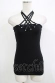 画像1: SEX POT ReVeNGe / クロスホルターキャミ  黒 H-25-11-25-068-SP-TO-KB-ZT468 (1)