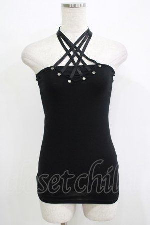 画像: SEX POT ReVeNGe / クロスホルターキャミ  黒 H-25-11-25-068-SP-TO-KB-ZT1127J