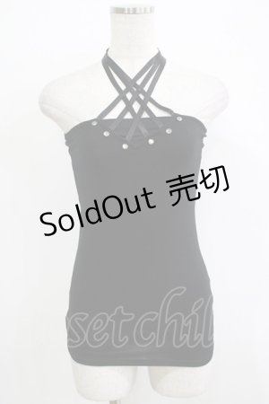 画像: SEX POT ReVeNGe / クロスホルターキャミ  黒 H-25-11-25-068-SP-TO-KB-ZT468