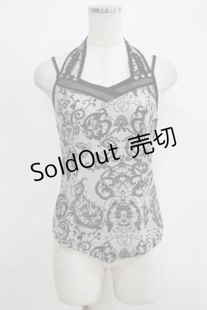画像: 【SALE】Ozz Croce / ホルター付総柄キャミソール  グレー H-25-11-25-071-OO-TO-KB-ZT470
