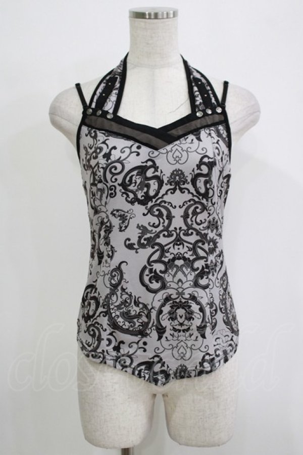 画像1: Ozz Croce / ホルター付総柄キャミソール  グレー H-25-11-25-071-OO-TO-KB-ZH (1)