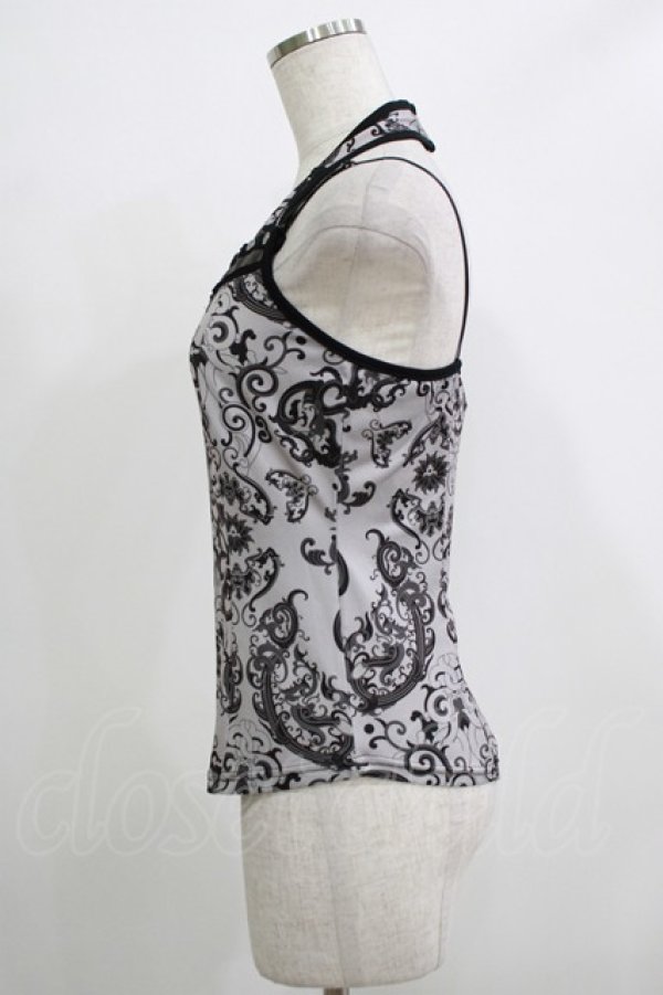 画像2: Ozz Croce / ホルター付総柄キャミソール  グレー H-25-11-25-071-OO-TO-KB-ZH (2)