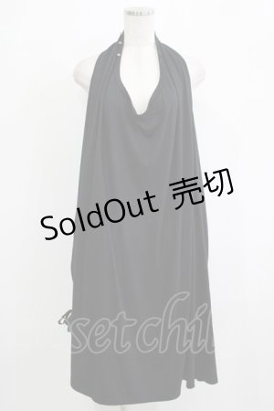 画像: ALGONQUINS / サイドギャザーカットソーワンピース  ブラック H-25-11-25-012-AL-OP-KB-ZH