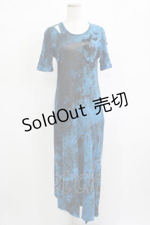 画像: 【SALE】ALGONQUINS / イレギュラースリットロングワンピース  青 H-25-11-25-013-AL-OP-KB-ZT466