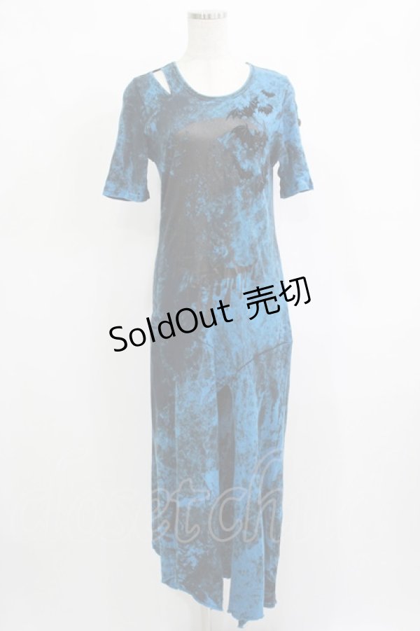 画像1: 【SALE】ALGONQUINS / イレギュラースリットロングワンピース  青 H-25-11-25-013-AL-OP-KB-ZT466 (1)