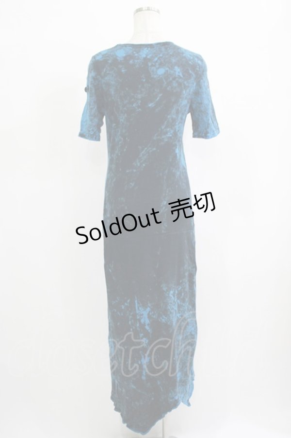 画像3: 【SALE】ALGONQUINS / イレギュラースリットロングワンピース  青 H-25-11-25-013-AL-OP-KB-ZT466 (3)