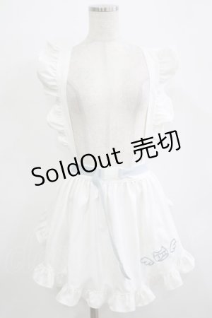 画像: ACDC RAG / ドットネコエプロン  ホワイト×パステルブルー H-25-11-25-014-PU-ZA-KB-ZH