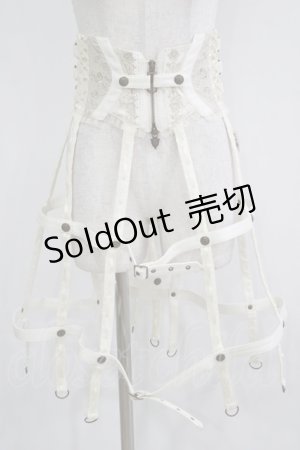 画像: OZZ ANGELO / 薔薇刺繍クリノリンスカート  アイボリー H-25-11-25-015-OO-SK-KB-ZH