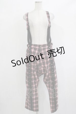 画像: ALGONQUINS / サスベルト付サルエルパンツ  赤 H-25-11-25-017-AL-PA-KB-ZH