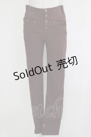 画像: OZZ ANGELO / ウエスト刺繍パンツ  ボルドー H-25-11-25-018-OO-PA-KB-ZH