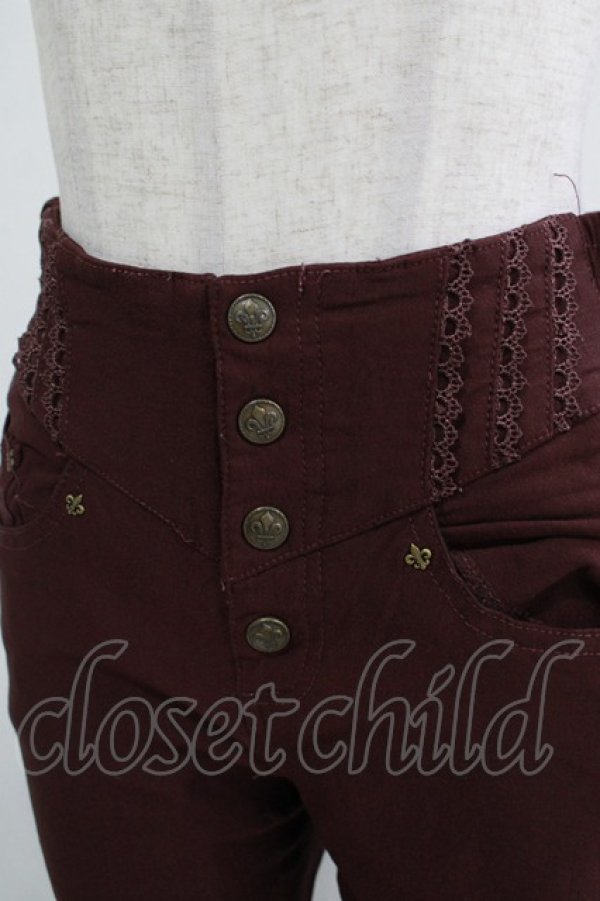画像4: OZZ ANGELO / ウエスト刺繍パンツ  ボルドー H-25-11-25-018-OO-PA-KB-ZH (4)
