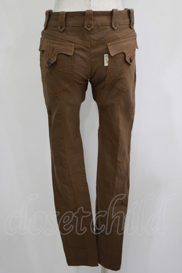 画像3: OZZ ANGELO / 刺繍ポケットパンツ  ブラウン H-25-11-25-019-OO-PA-KB-ZH (3)