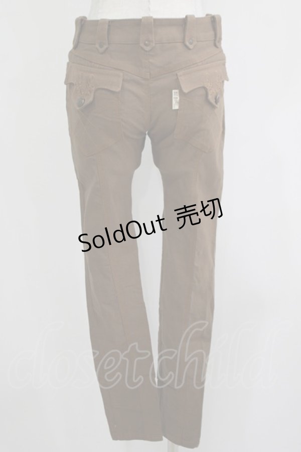 画像3: OZZ ANGELO / 刺繍ポケットパンツ  ブラウン H-25-11-25-019-OO-PA-KB-ZH (3)