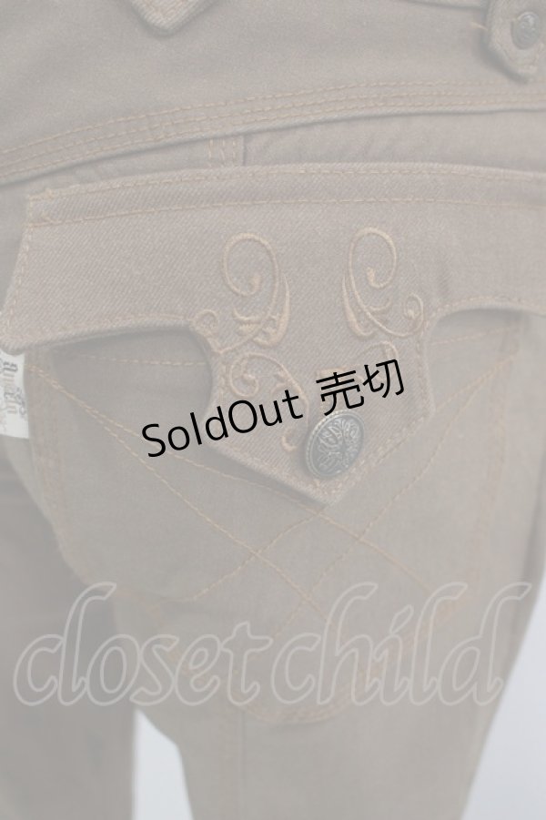 画像4: OZZ ANGELO / 刺繍ポケットパンツ  ブラウン H-25-11-25-019-OO-PA-KB-ZH (4)