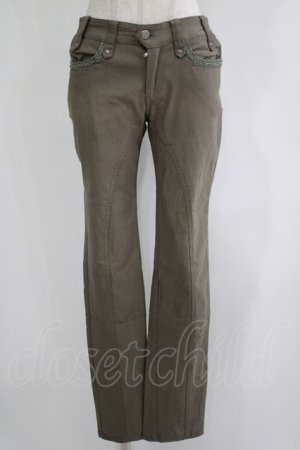 画像: Ozz oneste / レースラインパンツ  カーキ H-25-11-25-021-OO-PA-KB-ZH