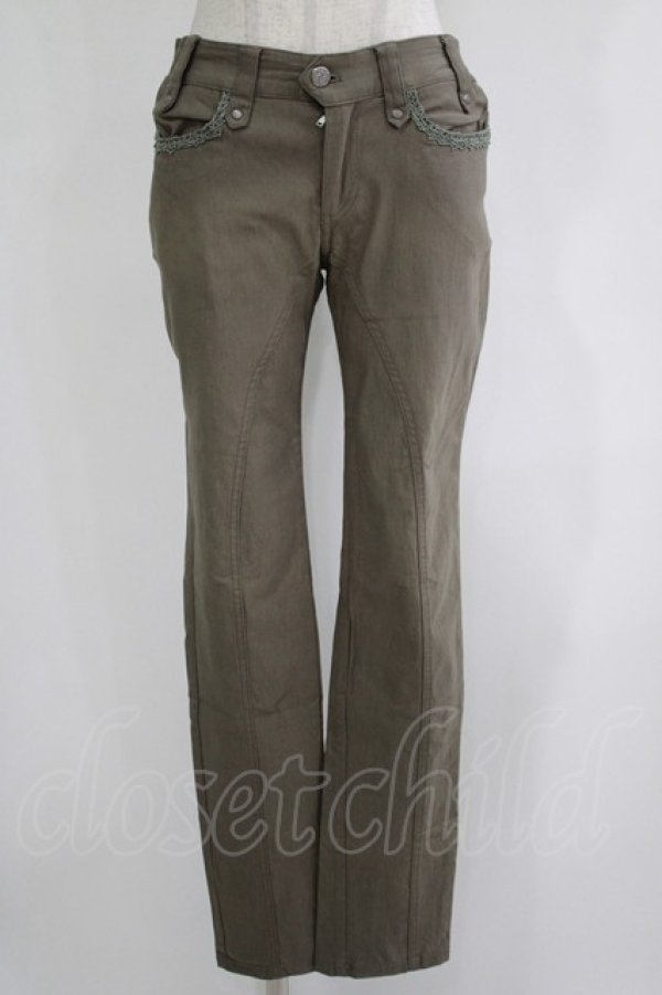 画像1: Ozz oneste / レースラインパンツ  カーキ H-25-11-25-021-OO-PA-KB-ZH (1)