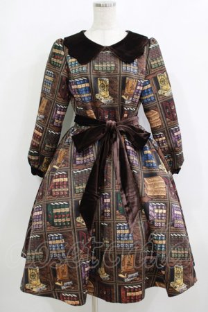 画像: Q-pot. / Melty Bookshelfパフスリーブドレス M ブラウン H-25-11-26-001-QP-OP-KB-ZH