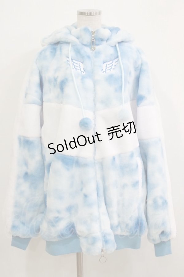 画像1: LISTEN FLAVOR / うさ耳天使のファーブルゾン F BLUE SKY H-25-11-26-028-PU-CO-KB-ZH (1)