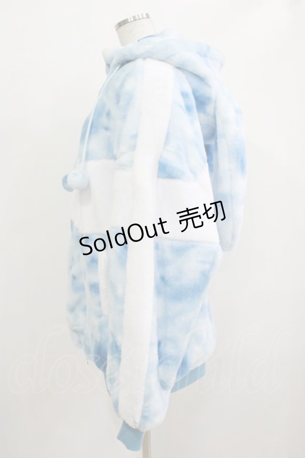 画像2: LISTEN FLAVOR / うさ耳天使のファーブルゾン F BLUE SKY H-25-11-26-028-PU-CO-KB-ZH (2)