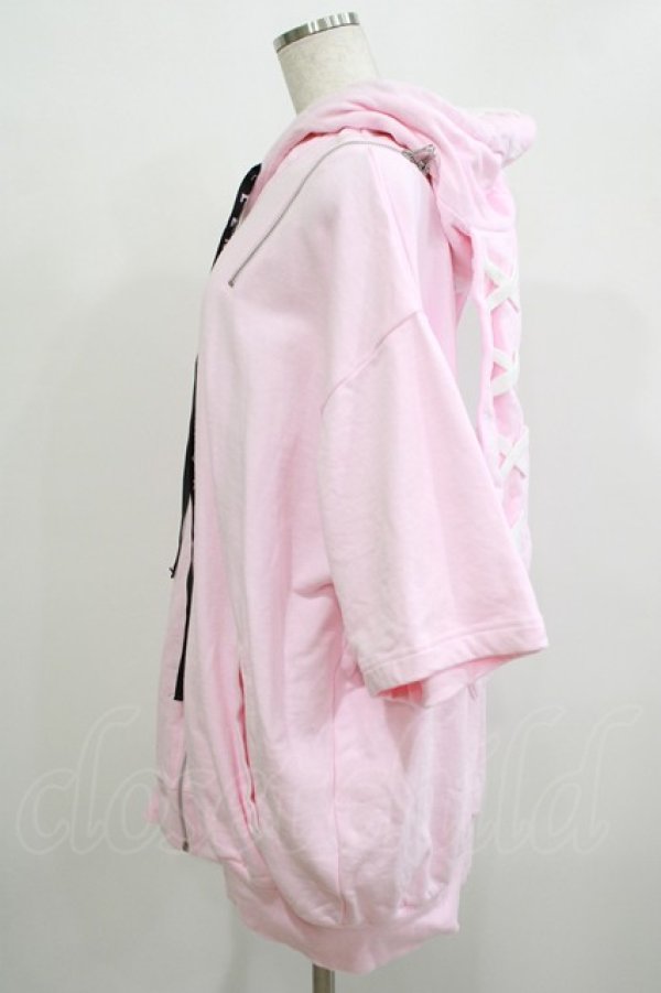 画像2: REFLEM / うさ耳半袖パーカー FREE ピンク H-25-11-26-029-PU-TO-KB-ZH (2)