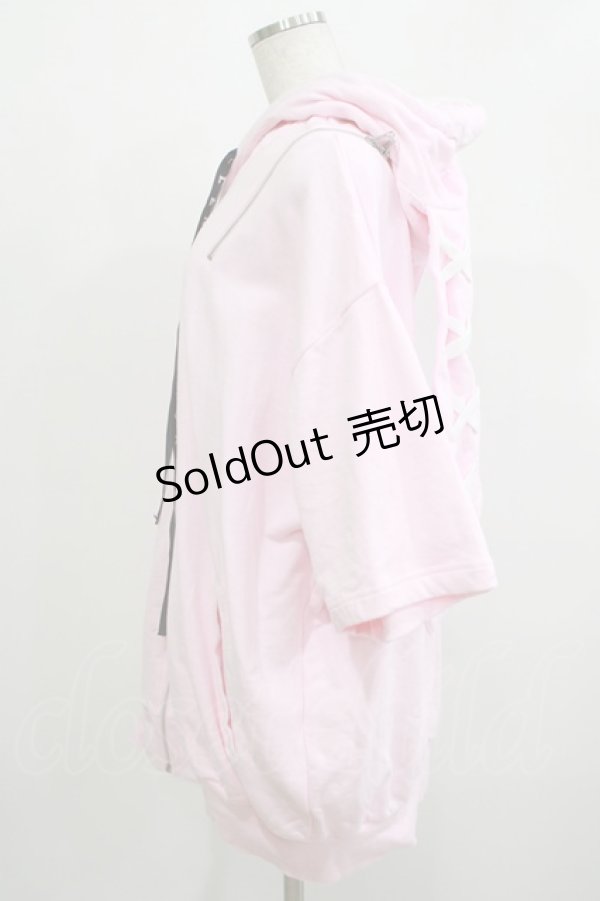 画像2: REFLEM / うさ耳半袖パーカー FREE ピンク H-25-11-26-029-PU-TO-KB-ZT065 (2)