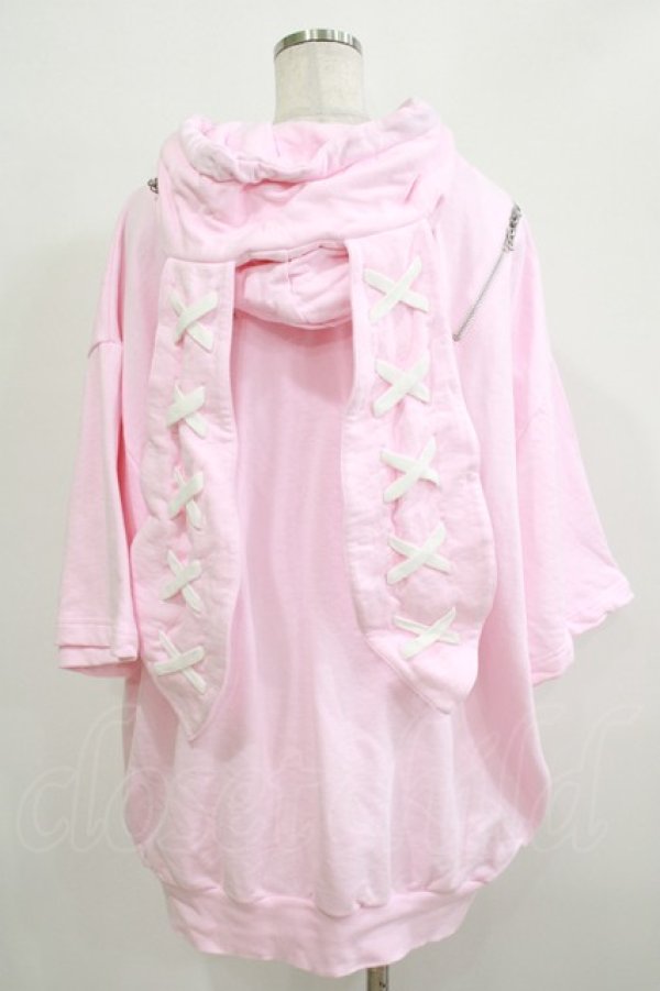 画像3: REFLEM / うさ耳半袖パーカー FREE ピンク H-25-11-26-029-PU-TO-KB-ZH (3)