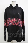 画像1: NieR Clothing / プリント切替ブラウス  黒×チェリープリント H-25-11-26-032-PU-BL-KB-ZH (1)