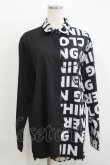 画像1: NieR Clothing / プリント切替シャツ  黒 H-25-11-26-034-PU-BL-KB-ZH (1)