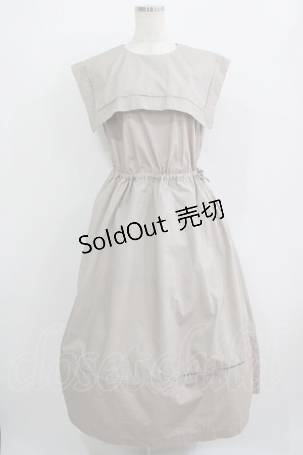 画像1: Jane Marple Dans Le Salon / ヴィンテージマリンカラードレス M ベージュ H-25-11-26-004-JM-OP-KB-ZH (1)