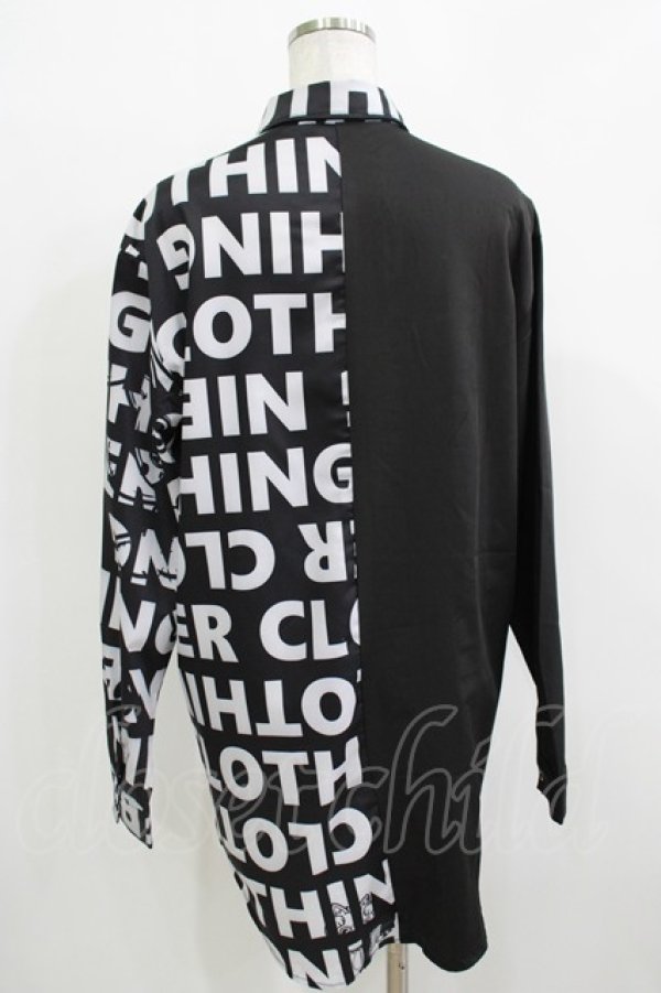 画像3: NieR Clothing / プリント切替シャツ  黒 H-25-11-26-034-PU-BL-KB-ZH (3)