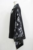 画像2: NieR Clothing / 着物風袖ブロッキングシャツ  ブラック H-25-11-26-035-PU-BL-KB-ZH (2)