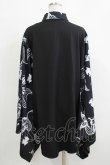 画像3: NieR Clothing / 着物風袖ブロッキングシャツ  ブラック H-25-11-26-035-PU-BL-KB-ZH (3)
