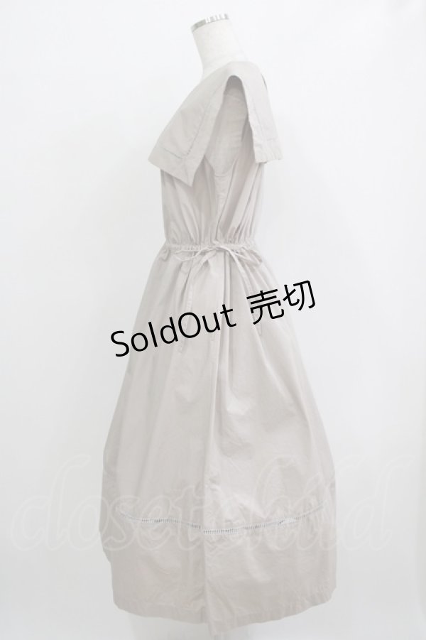 画像2: Jane Marple Dans Le Salon / ヴィンテージマリンカラードレス M ベージュ H-25-11-26-004-JM-OP-KB-ZH (2)