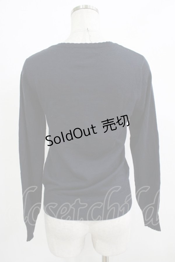 画像3: Jane Marple / ベルベットリボンカーディガン  ネイビー H-25-11-26-038-JM-TO-KB-ZH (3)