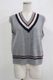 画像1: Jane Marple / Logo lace cricket vest  mix gray H-25-11-26-040-JM-TO-KB-ZH (1)
