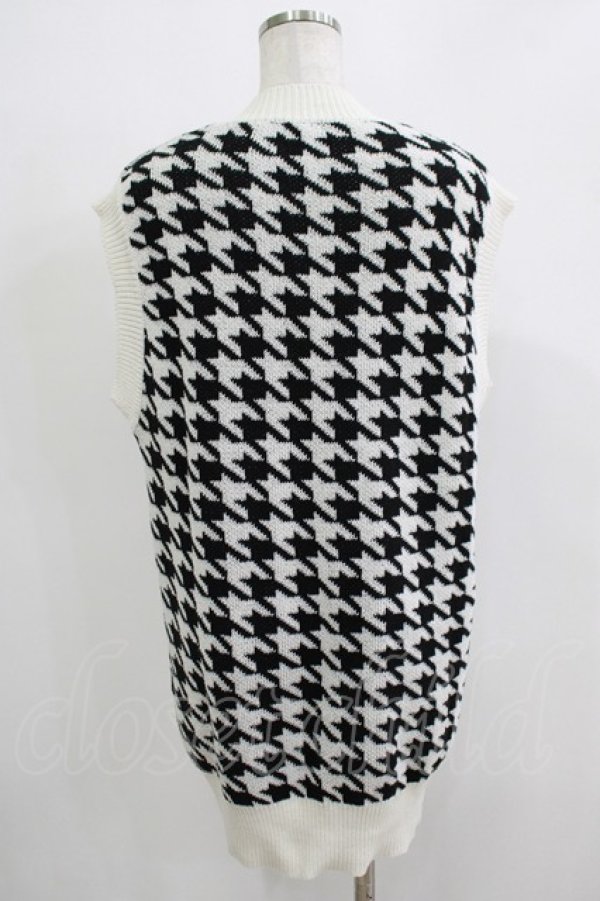 画像3: NieR Clothing / ニットベスト  千鳥柄（白×黒） H-25-11-26-041-PU-TO-KB-ZH (3)