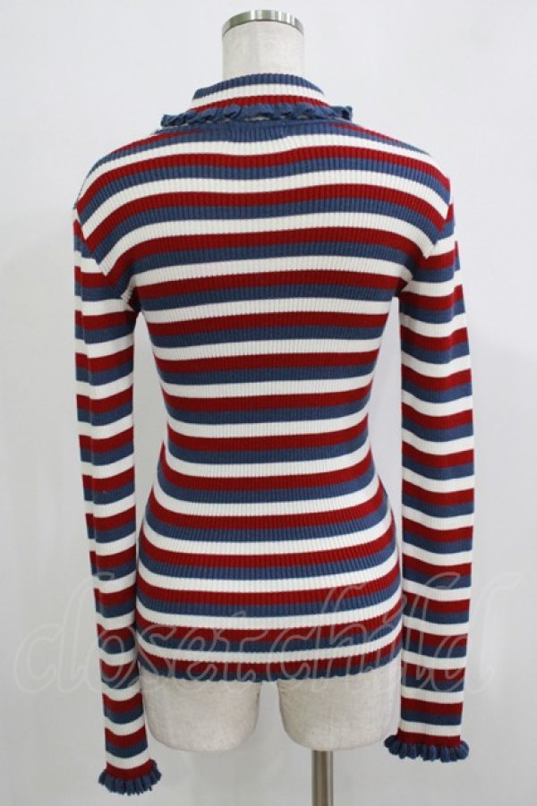 画像3: Shirley Temple / カラーボーダーニット 160 オフ×ブルー×ボルドー H-25-11-26-043-ET-TO-KB-ZH (3)