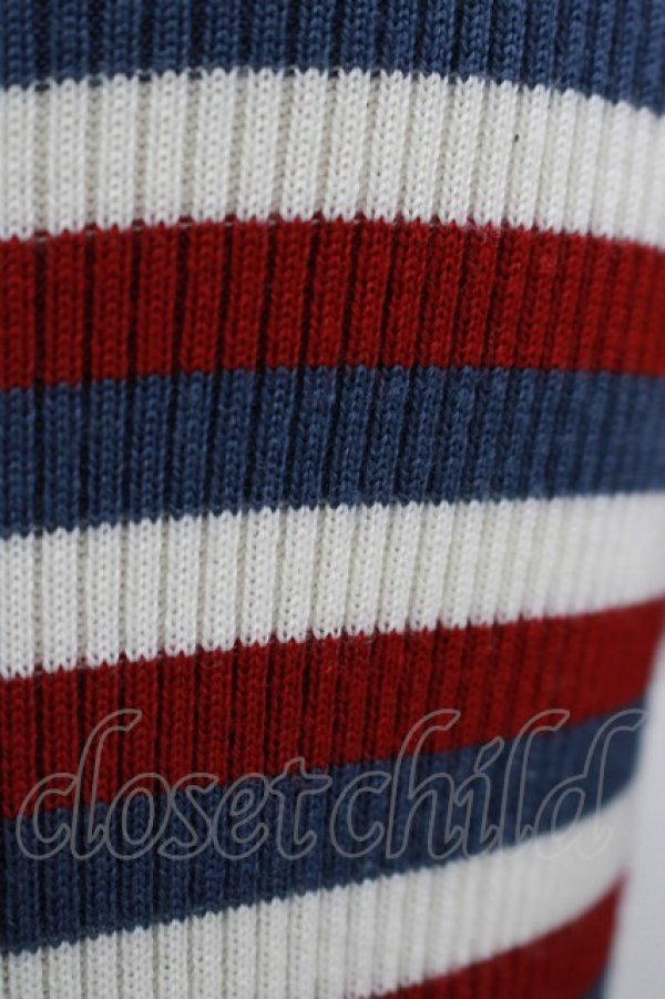 画像4: Shirley Temple / カラーボーダーニット 160 オフ×ブルー×ボルドー H-25-11-26-043-ET-TO-KB-ZH (4)