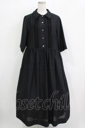 画像: Jane Marple Dans Le Salon / ピンタックレースシャツワンピース  ブラック H-25-11-26-005-JM-OP-KB-ZH